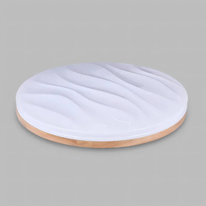 Benito - Modern Thin White Milk Shade Wooden And Acrylic Ceiling Light