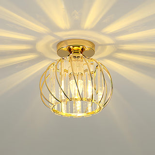 Eliam - Round Gold Glass Twisted Shade Pendant Ceiling Light