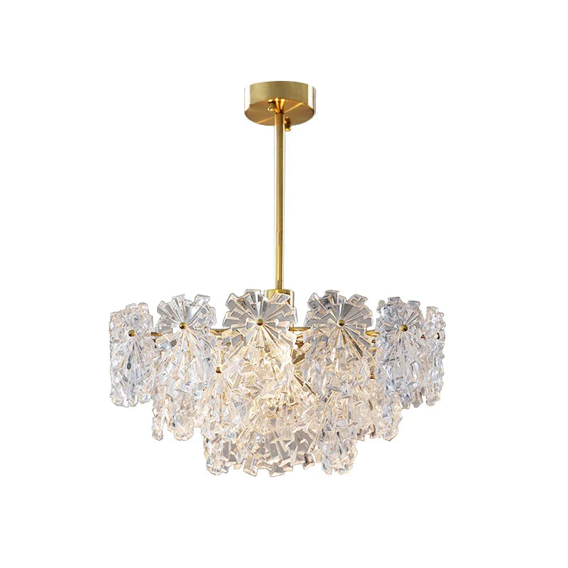 Faustina - Modern Crystal Glass Layered Shards Hanging Chandelier