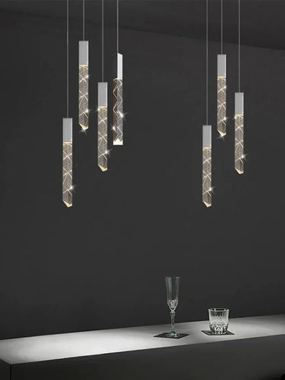 Tristan - Modern LED Transparent Long Bar Hanging Chandelier