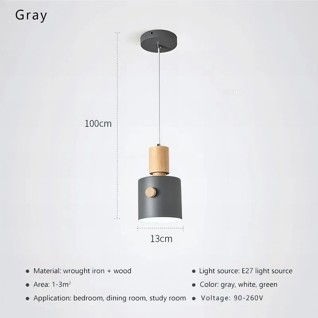 Sally - Nordic Round Wooden Pendant Ceiling Light
