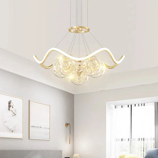 Jaron - Golden Multi Ball Hanging Glass Ceiling Light Chandelier