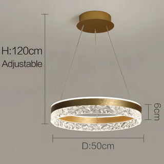 Zaira - Modern Crystal Glass Striped Circular Hanging Ceiling Light Chandelier