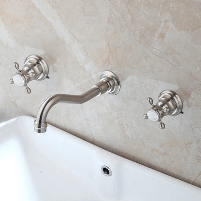 Maira - Vintage Style Dual Handle Hot/Cold Mixer Wall Tap