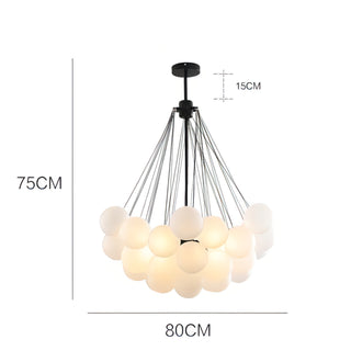 Armando - Frosted Multi Glass Ball Hanging Chain Ceiling Light Chandelier