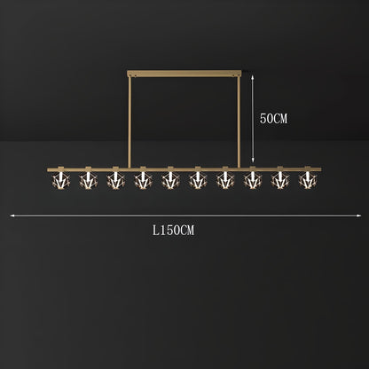 Jelena - Modern Line Crystal Glass Gold Ceiling Light Chandelier