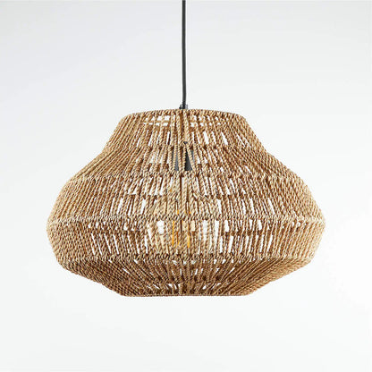 Kenan - Handmade Woven Rattan Round Ceiling Pendant Light