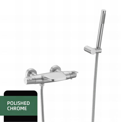 Estrella - Modern Brushed Gold Wall Mounted Bathtub Tap Set with Handheld Shower