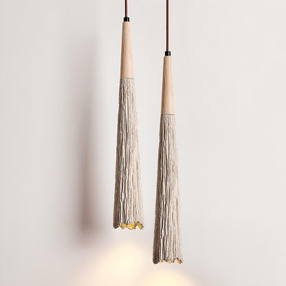 Ibolya - Wabi Sabi Wood Style Long Cone Tube Pendant Ceiling Light