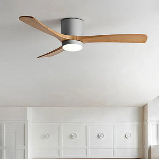 Alves - Nordic Modern Wood 3 Blade Reversible Ceiling Fan with LED Light