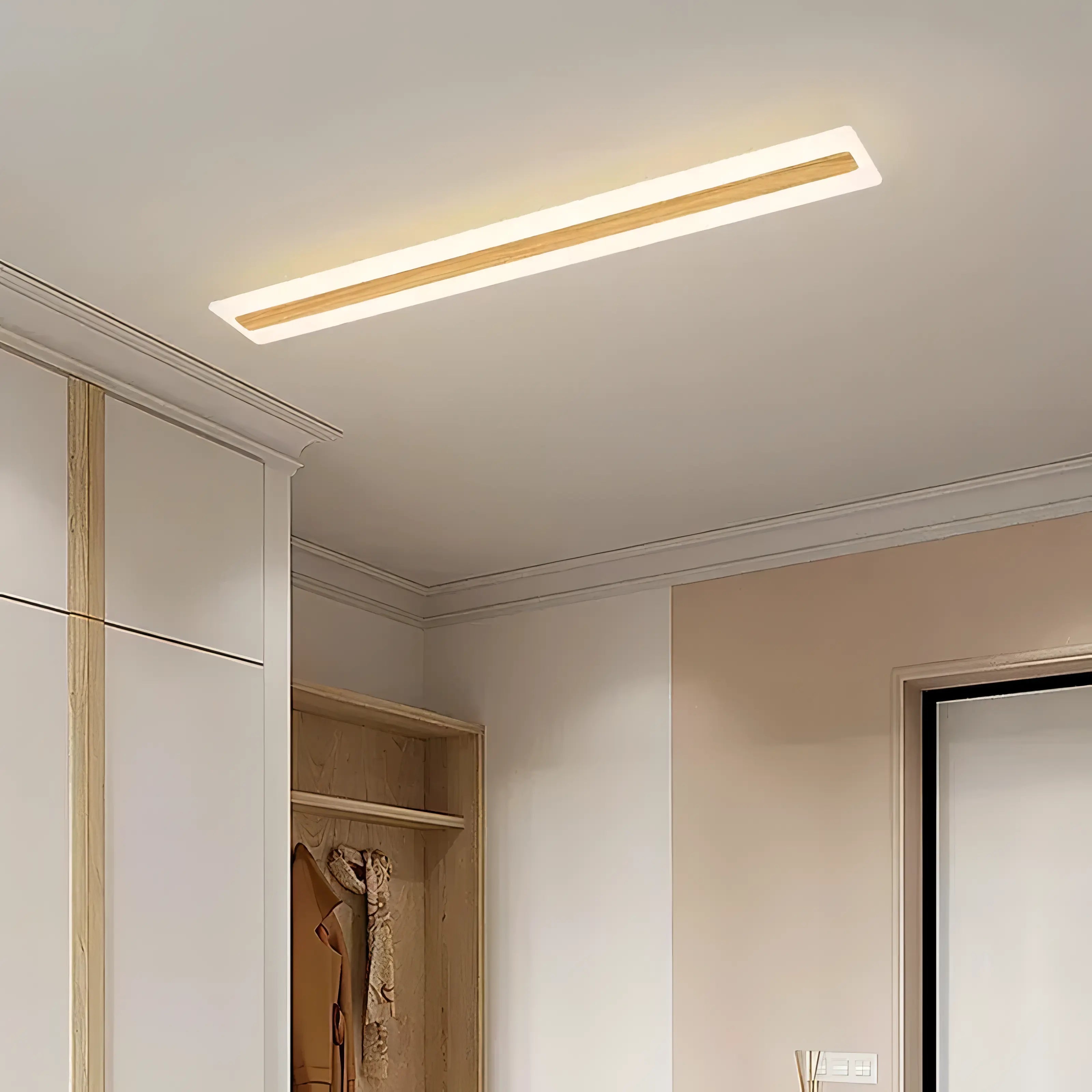 Paola - Wooden LED Modern Rectangular Ceiling Light Bar