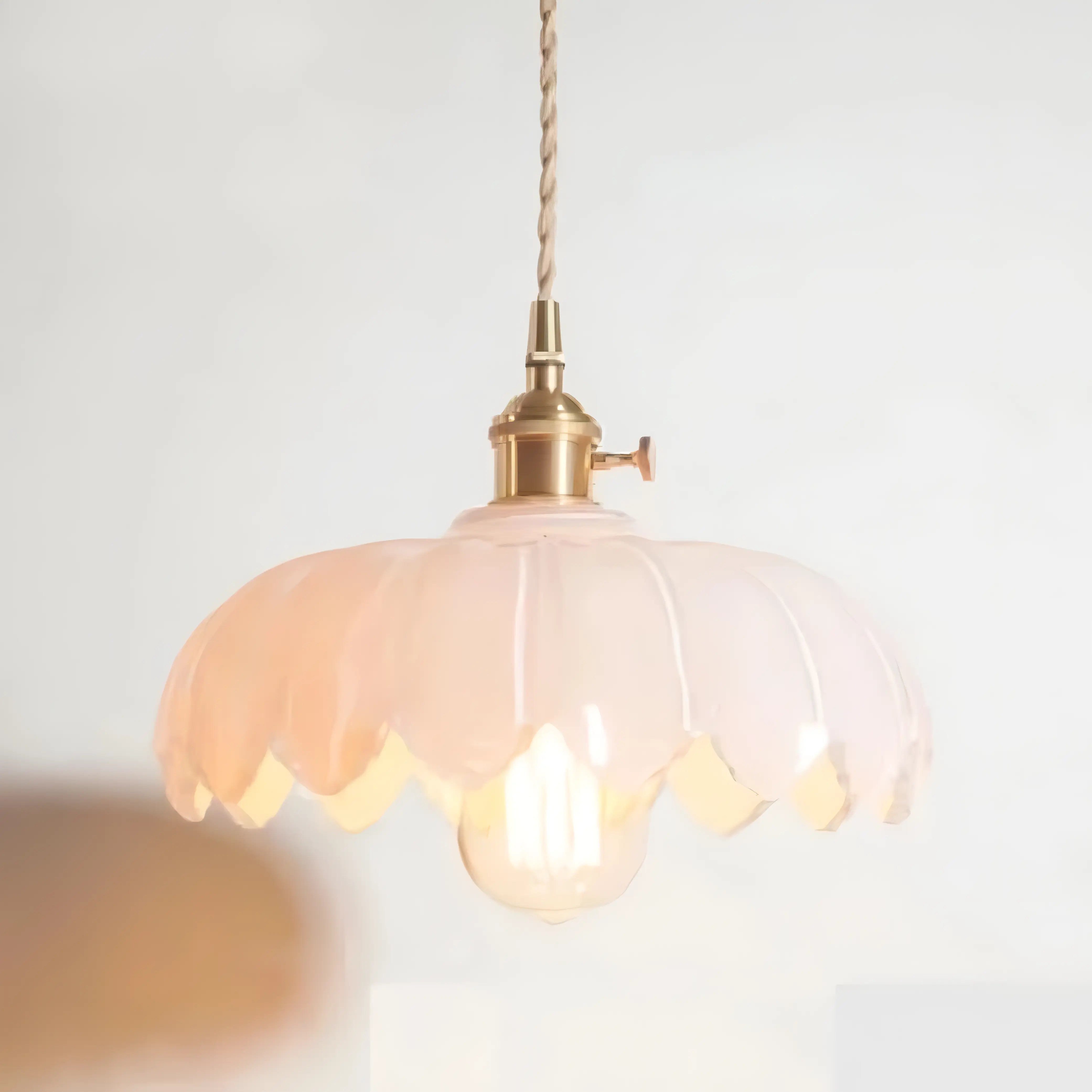 Randi - Vintage Coloured Glass Flower Hanging Pendant Ceiling Light