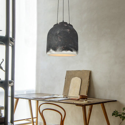 AKOKO - Round Hanging 3 Bulb Natural Modern Ceiling Light