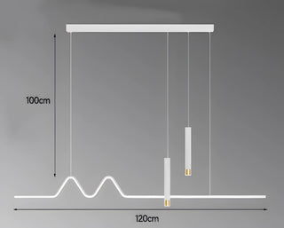 Aminta - Long Modern Thin Multi Head Hanging LED Ceiling Light Chandelier