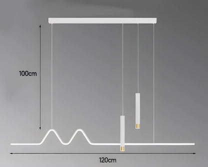 Aminta - Long Modern Thin Multi Head Hanging LED Ceiling Light Chandelier