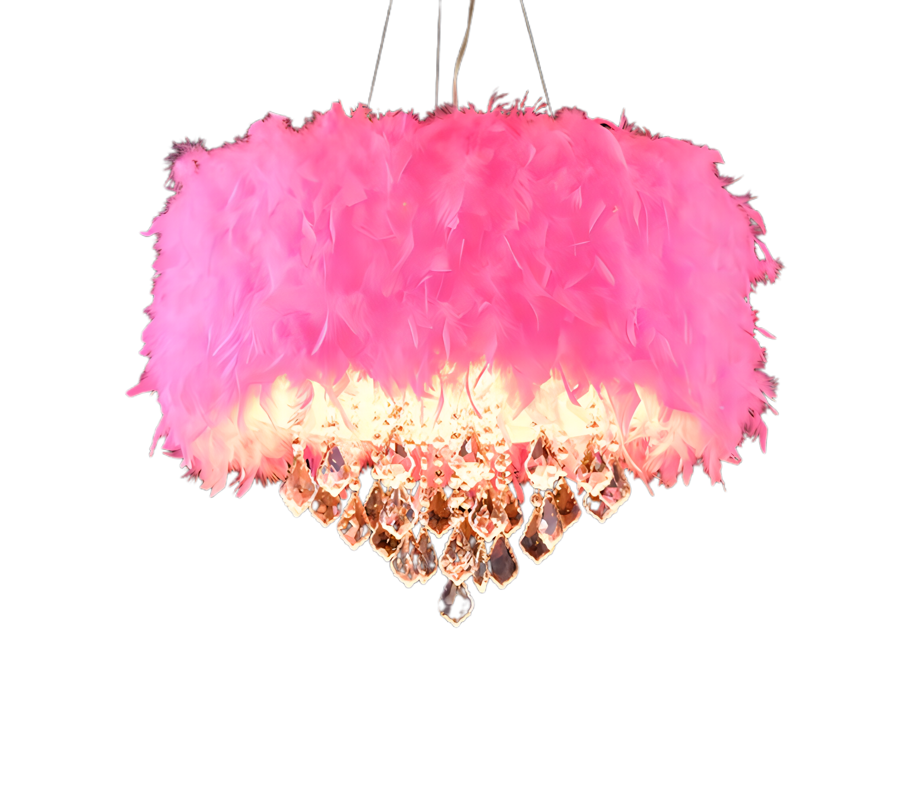 Benedict - Feather Round Hanging Ceiling Chandelier
