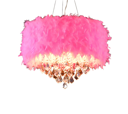 Benedict - Feather Round Hanging Ceiling Chandelier