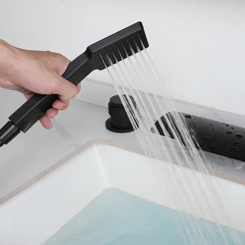 Janiya - Modern Bathtub Waterfall Tap Set with Pull Out Shower