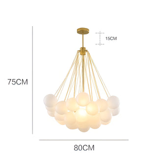 Armando - Frosted Multi Glass Ball Hanging Chain Ceiling Light Chandelier