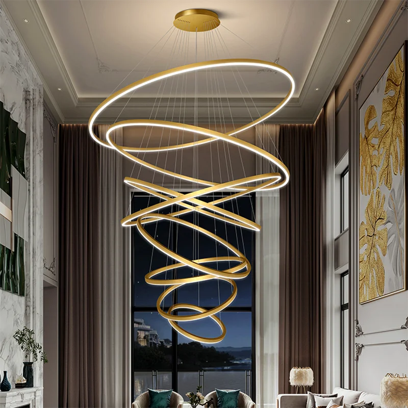 Navar - Modern Hanging Round Ring Ceiling Chandelier