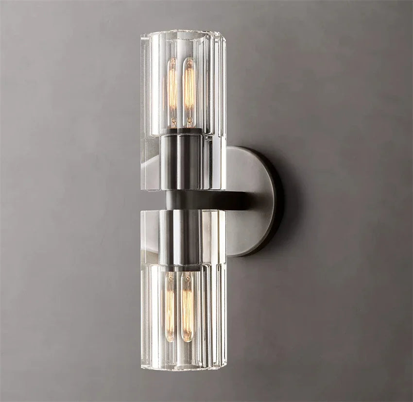Gizem - Modern Linear Glass Cylindrical Up Down Wall Light