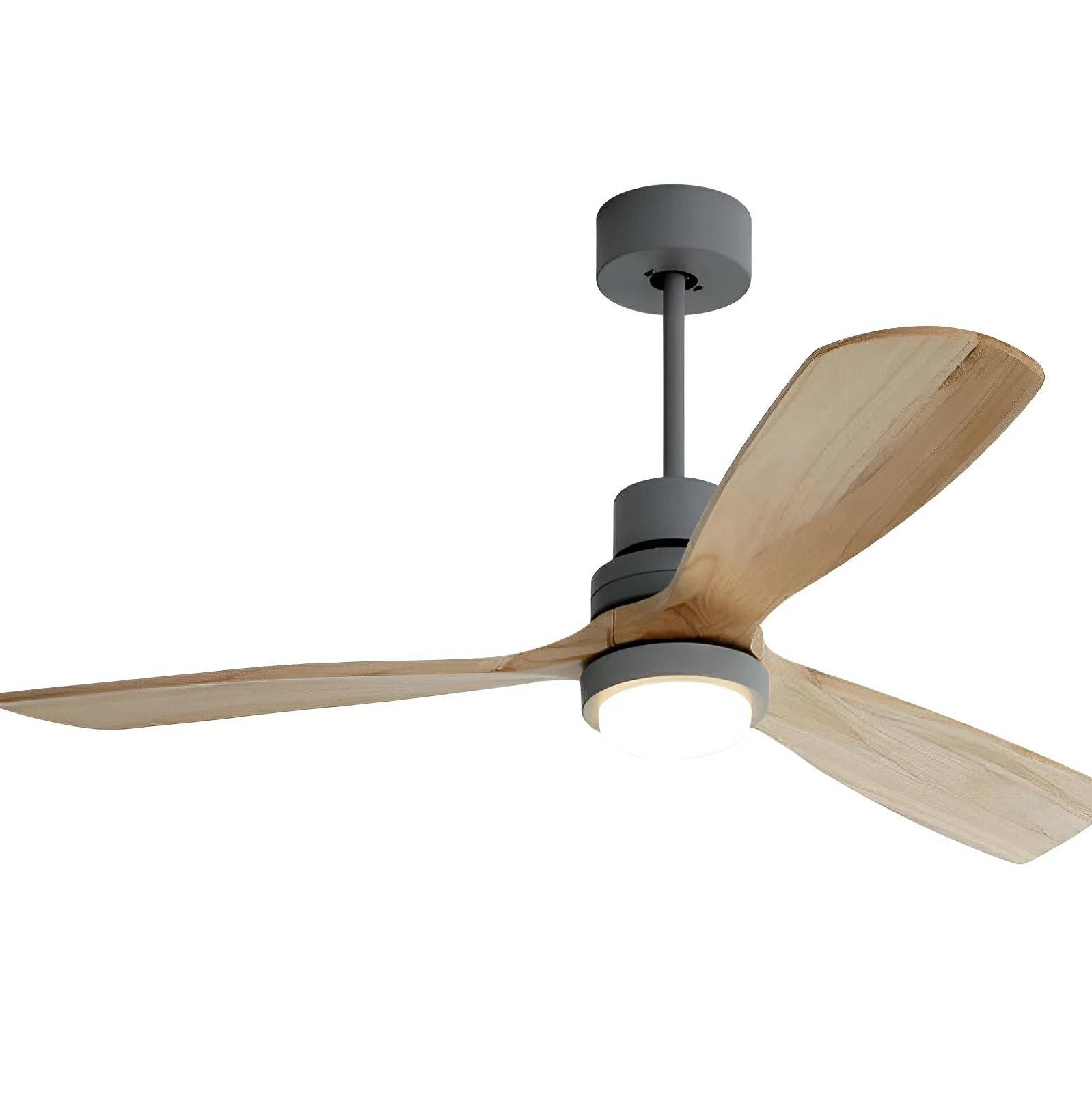 Brett - Modern Ceiling Fan with Dark Wood Blades and LED Light