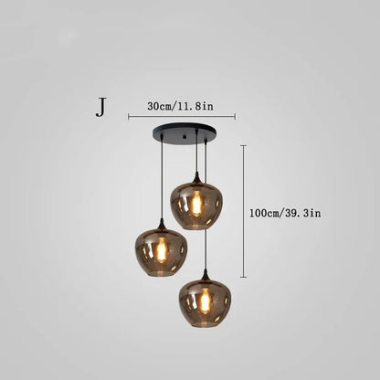 Filomena - Multi Head Modern Smoked Shade Pendant Chandelier Ceiling Light