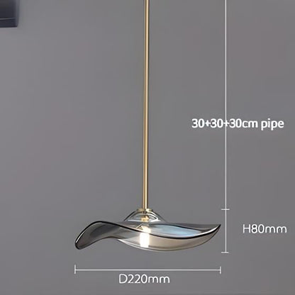 Felicia - Modern Wavy Neo-Chrome Glass Plated Pendant Light