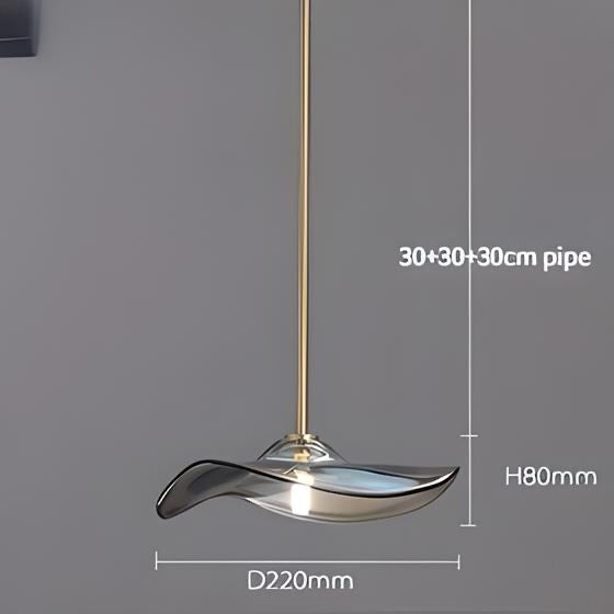 Felicia - Modern Wavy Neo-Chrome Glass Plated Pendant Light