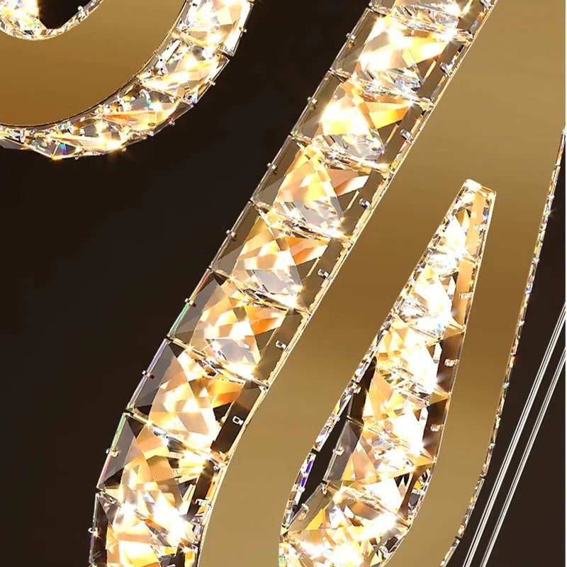 Whitney - Gold Crystal Teardrop Ceiling Chandelier