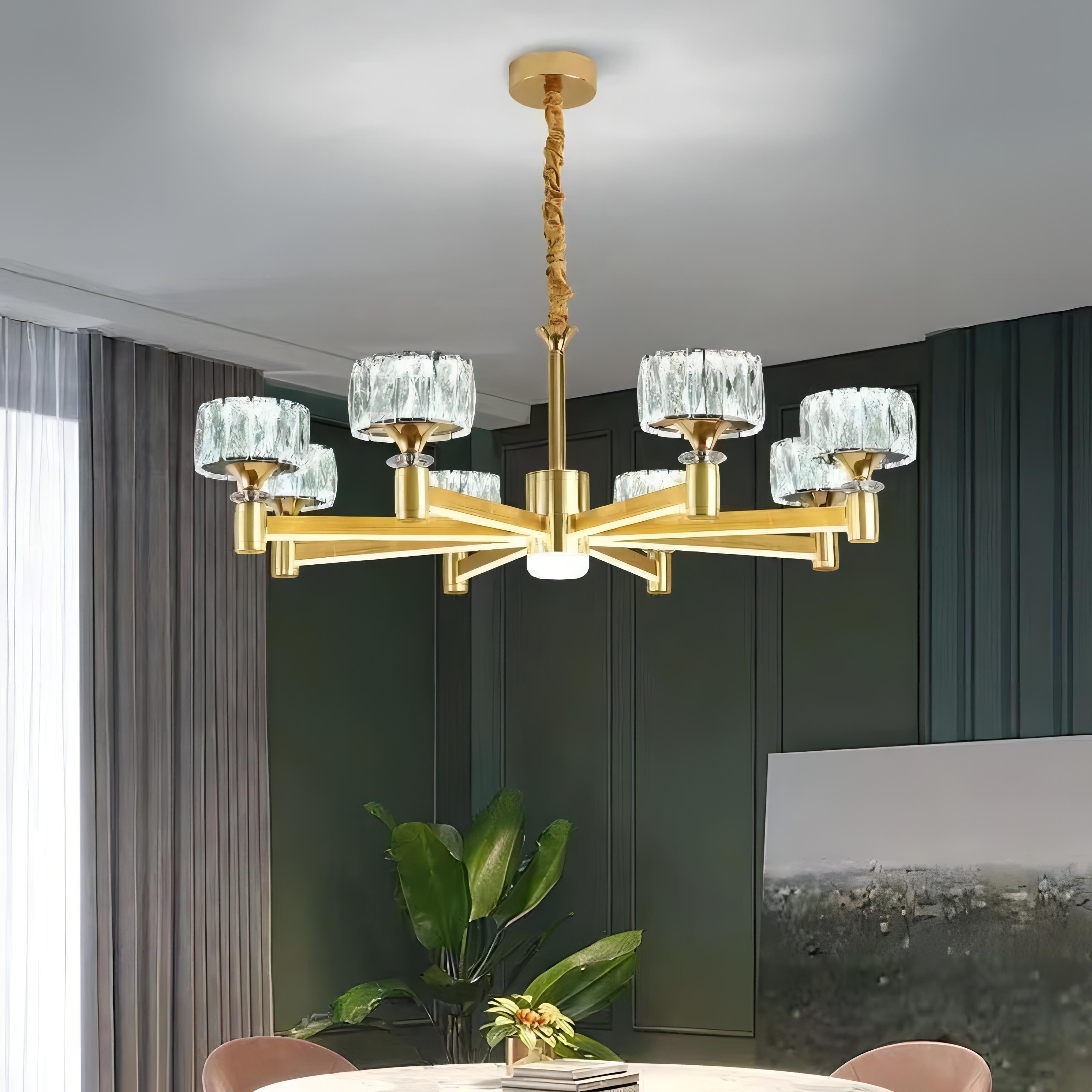Amjed - Modern Gold Crystal Round Ceiling Chandelier