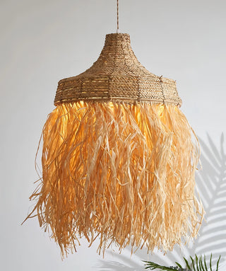 Katrina - Natural Grass Wicker Handmade Round Pendant Ceiling Light