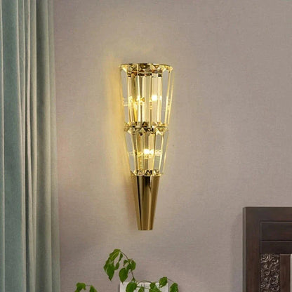 Vittorio - Modern Luxury Crystal Patterned Glass Up Down Wall Light
