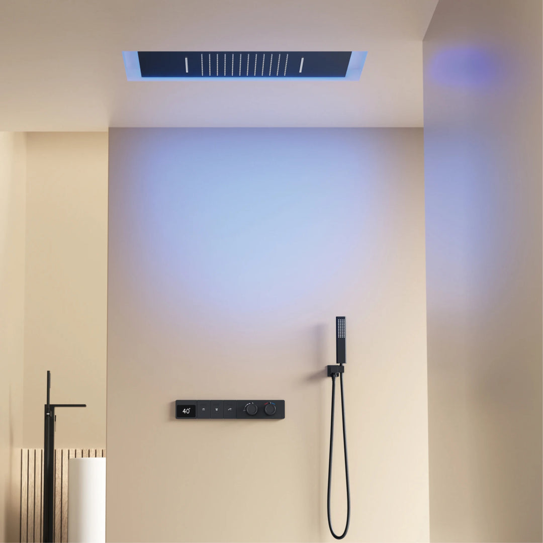 Leyva - Brass Ceiling Mounted Shower System with Dual Hot & Cold Controls