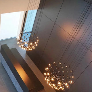Alanna - Modern Black & White Hanging Round Ball Ceiling Light Chandelier