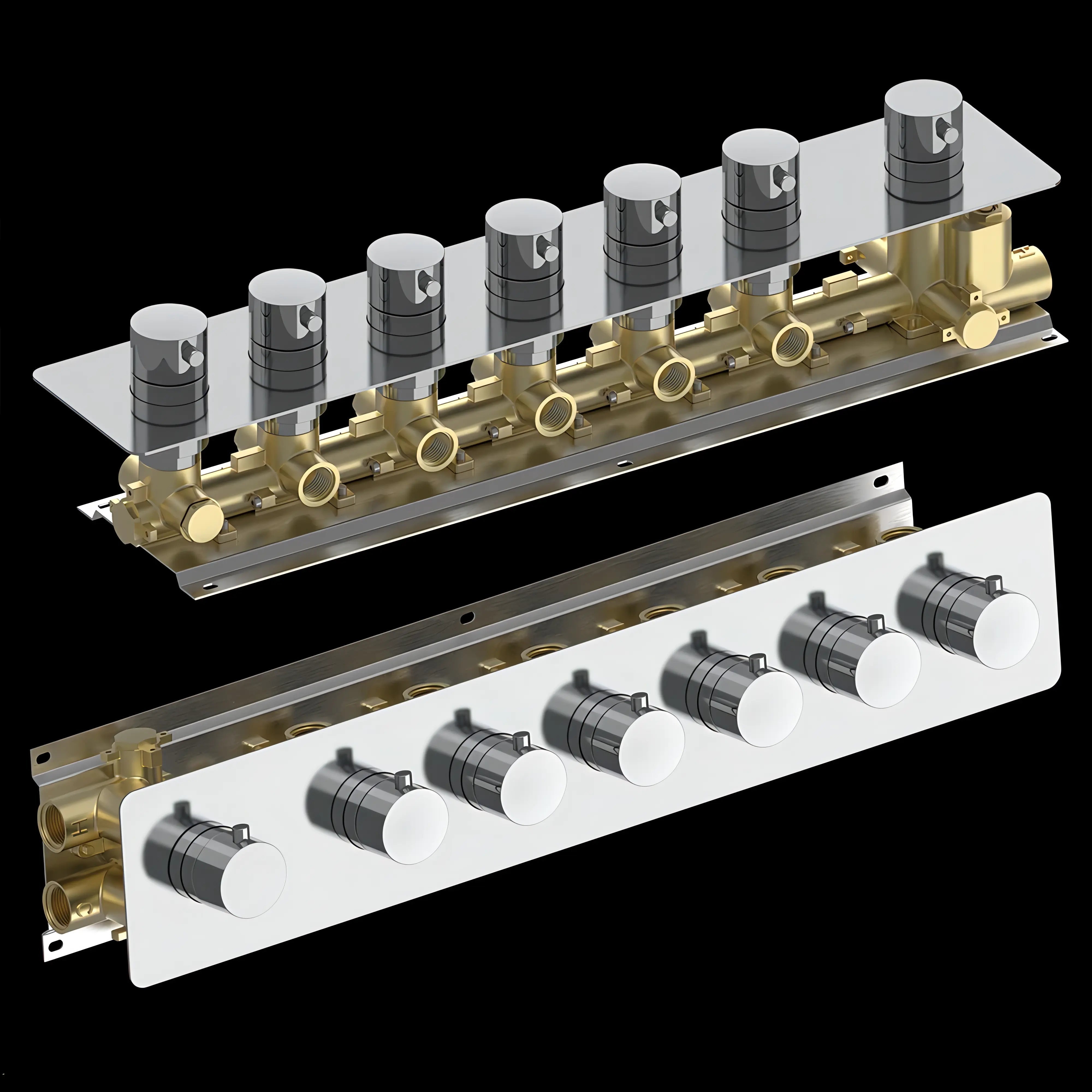 Brooks - Thermostatic Complete Shower System Set with Rough-in-Valve Large flow LED