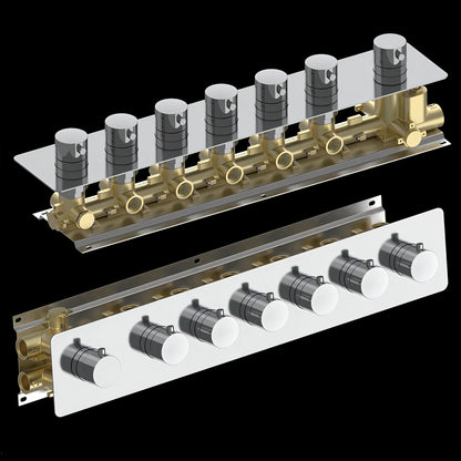 Brooks - Thermostatic Complete Shower System Set with Rough-in-Valve Large flow LED