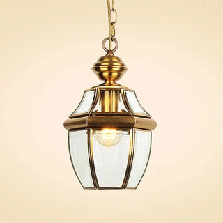 Jacqueline - Vintage Copper Shade Glass Hanging Pendant Light