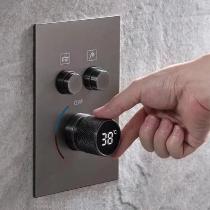 Mcneely - Square Rain Shower Head Set with Handheld Shower