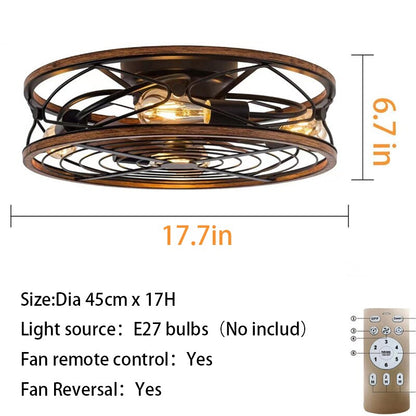 Zuri - Industrial Style Ceiling Fan with 4 Bulb Light
