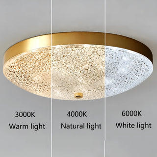 Kenia - Modern Round Gold Crystal Flush Mount Ceiling Light