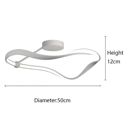 Kirsten - Modern Twisted LED Wave Semi Flush Dimmable Ceiling Light