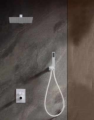 Mcneely - Square Rain Shower Head Set with Handheld Shower