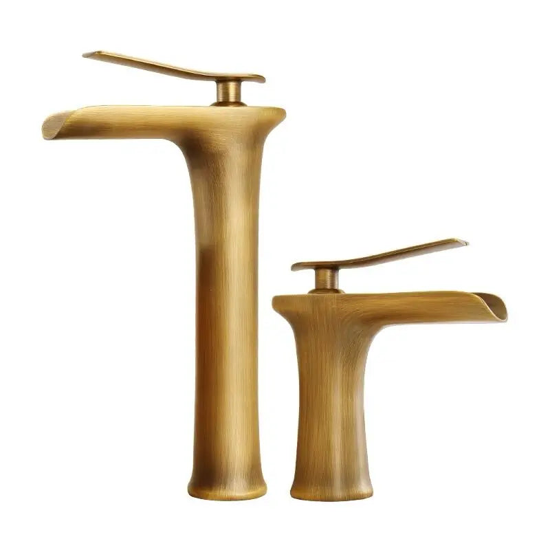 Nautica - Antique Brass Waterfall Hot/Cold Mixer Basin Tap