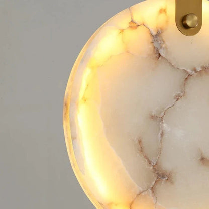 Bates - Modern Round Marble Hanging Ceiling Chandelier