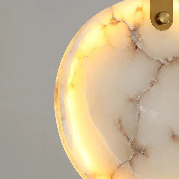Bates - Modern Round Marble Hanging Ceiling Chandelier