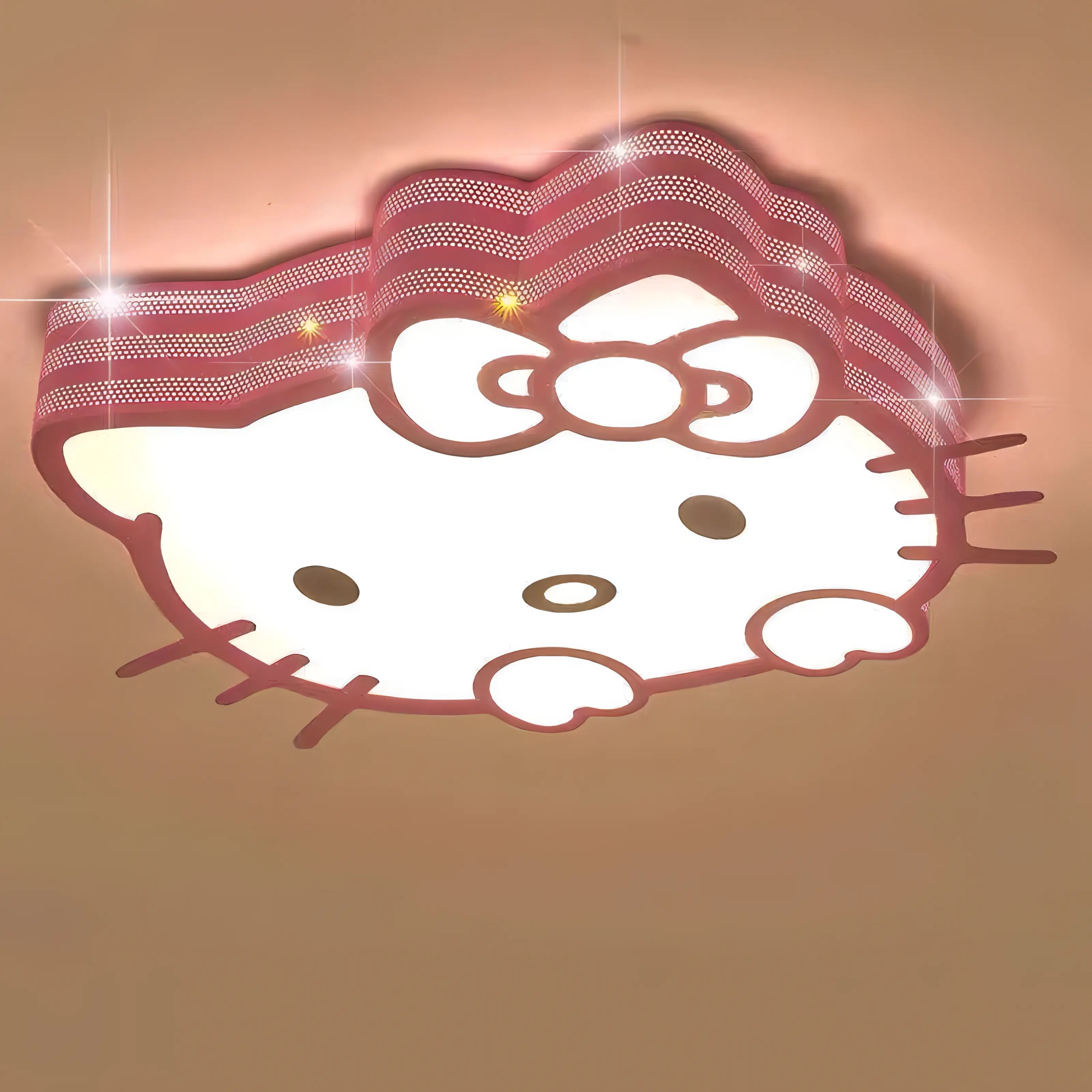 Reedy - Pink Kitten Children's Bedroom Ceiling Light