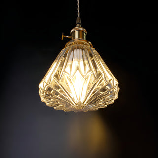 Zechariah - Cone Patterned Glass Pendant Ceiling Light