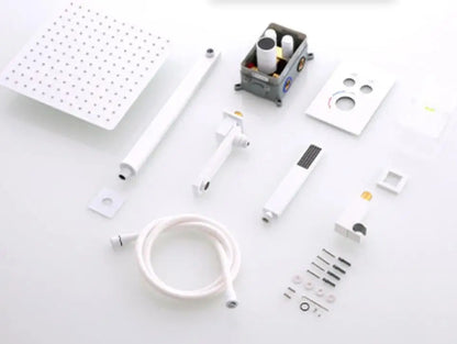 Mcneely - Square Rain Shower Head Set with Handheld Shower