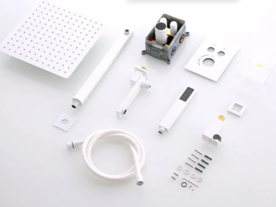 Mcneely - Square Rain Shower Head Set with Handheld Shower